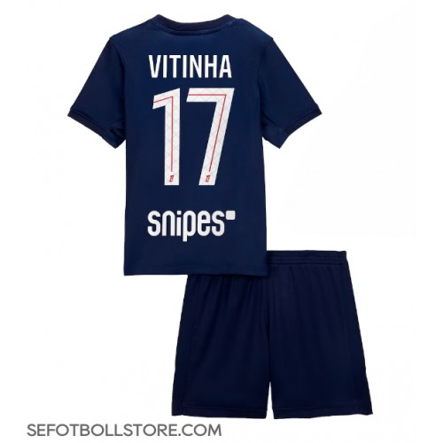 Paris Saint-Germain Vitinha #17 Replika babykläder Hemmaställ Barn 2025-26 Kortärmad (+ korta byxor)